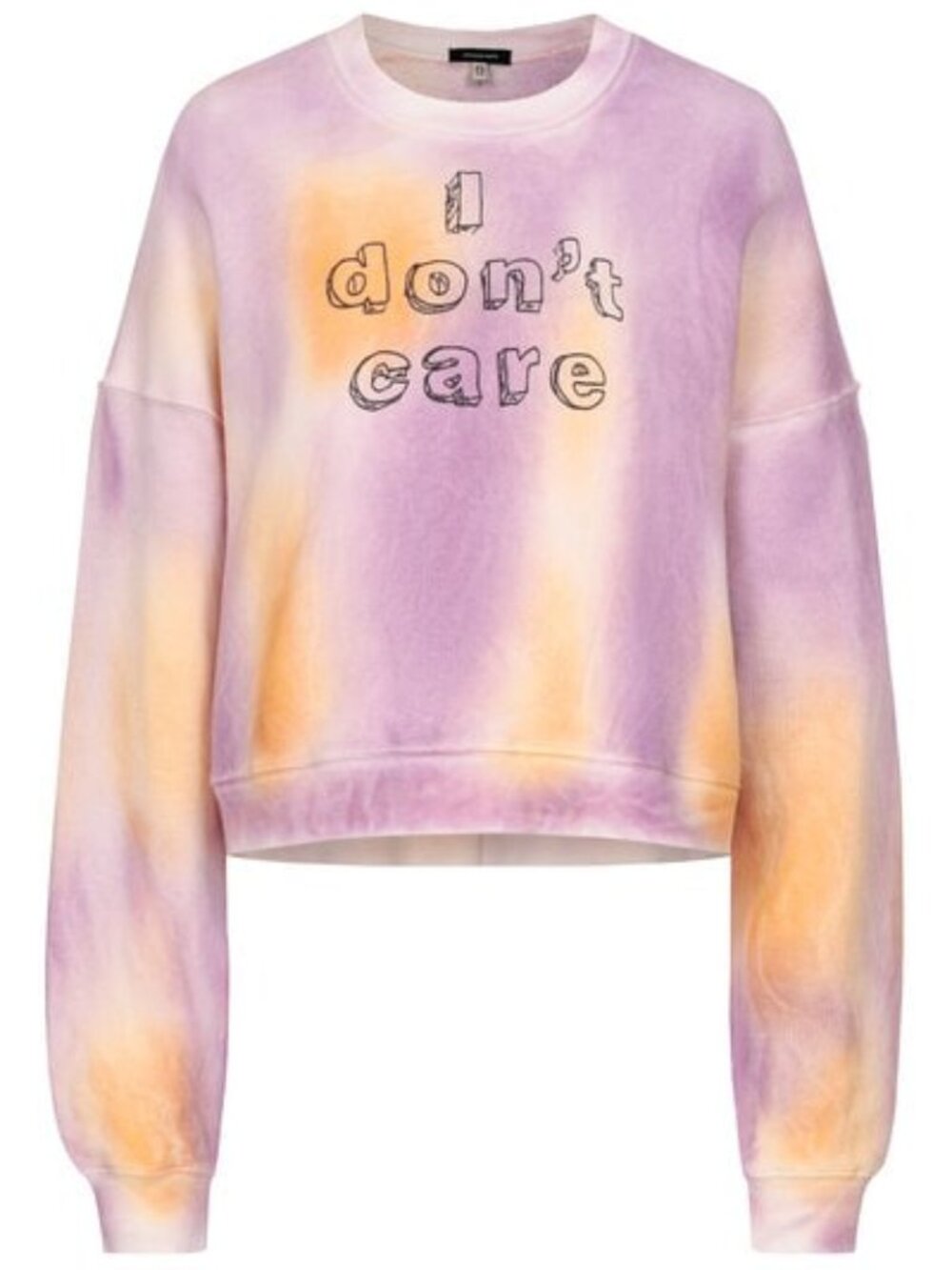 R13 NWOT I don't care cropped crewneck orange with purple S